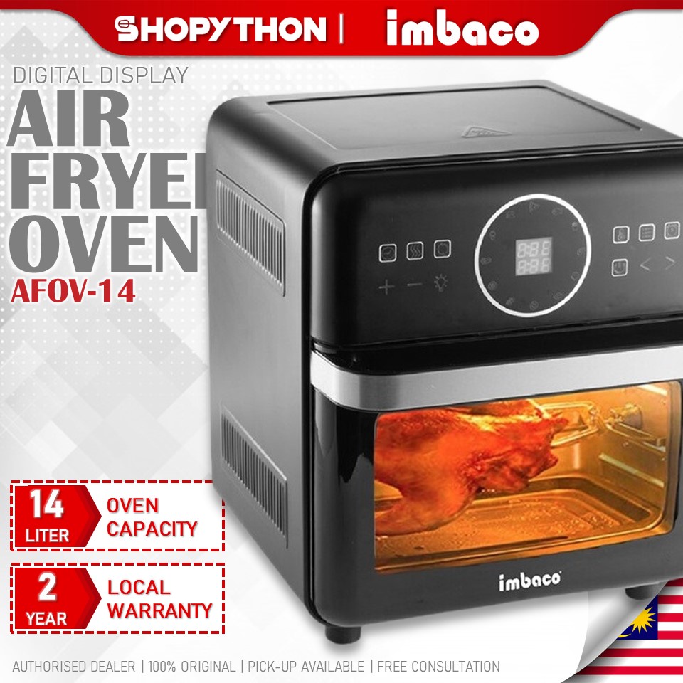 IMBACO Air Fryer Oven AFOV-14 (14L/1800w) French Fry Warm Bagel Rotisserie Broil Roast Pizza Toast Bake Warm Dehydrate