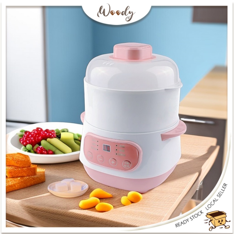 【Woody】 Electric Stew Pot Steamer Ceramic Pot Multi-Function Bird's Nest Soup Maternity Supplement Baby Food Warmer