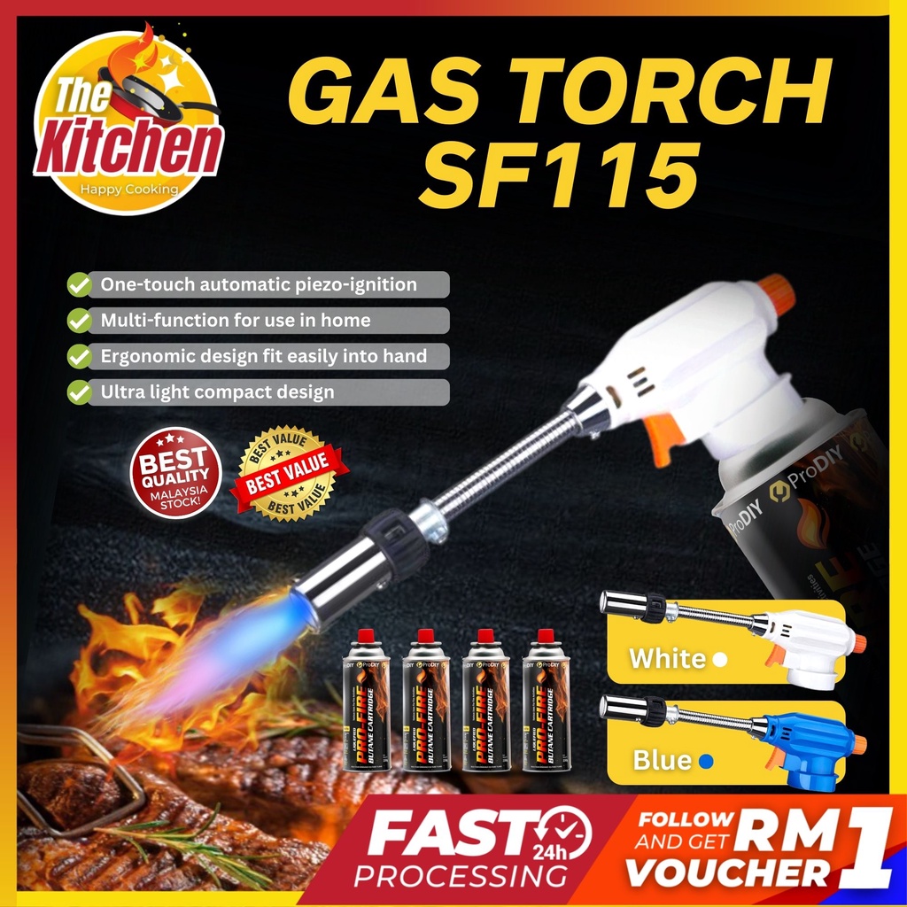 Multipurpose Butane Gas Torch Gun Camping Gas Cooking Fire Maker Flame Gun Welding Torch Pemetik Api Dapur Gas (SF115)