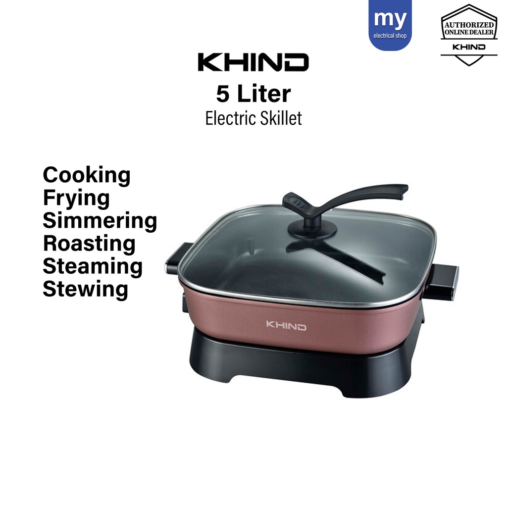 Khind Multifunction Electric Skillet 5L HP7000 Frying Pan Multi Cooker