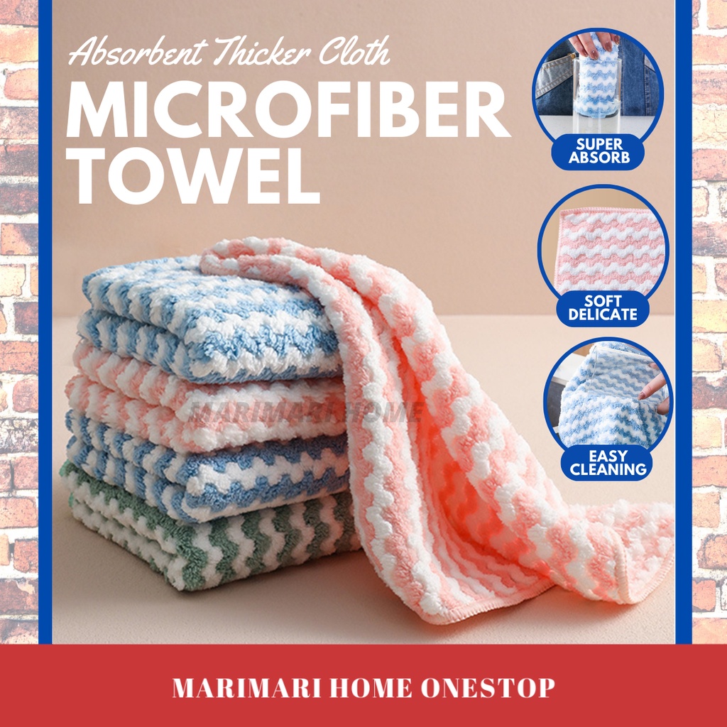 Household Microfiber Towels Kitchen Absorbent Thicker Cloth Micro Fiber Wipe Table Cleaning Cloth Kain Lap Dapur 厨房抹布