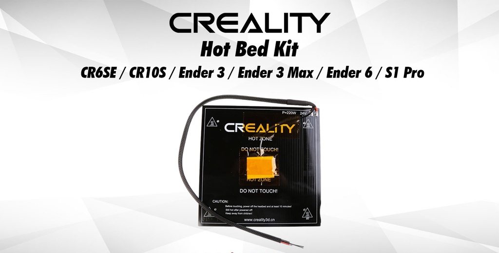 Creality 24v aluminum heated bed hot bed kit with installed cable for ender cr series s1 pro