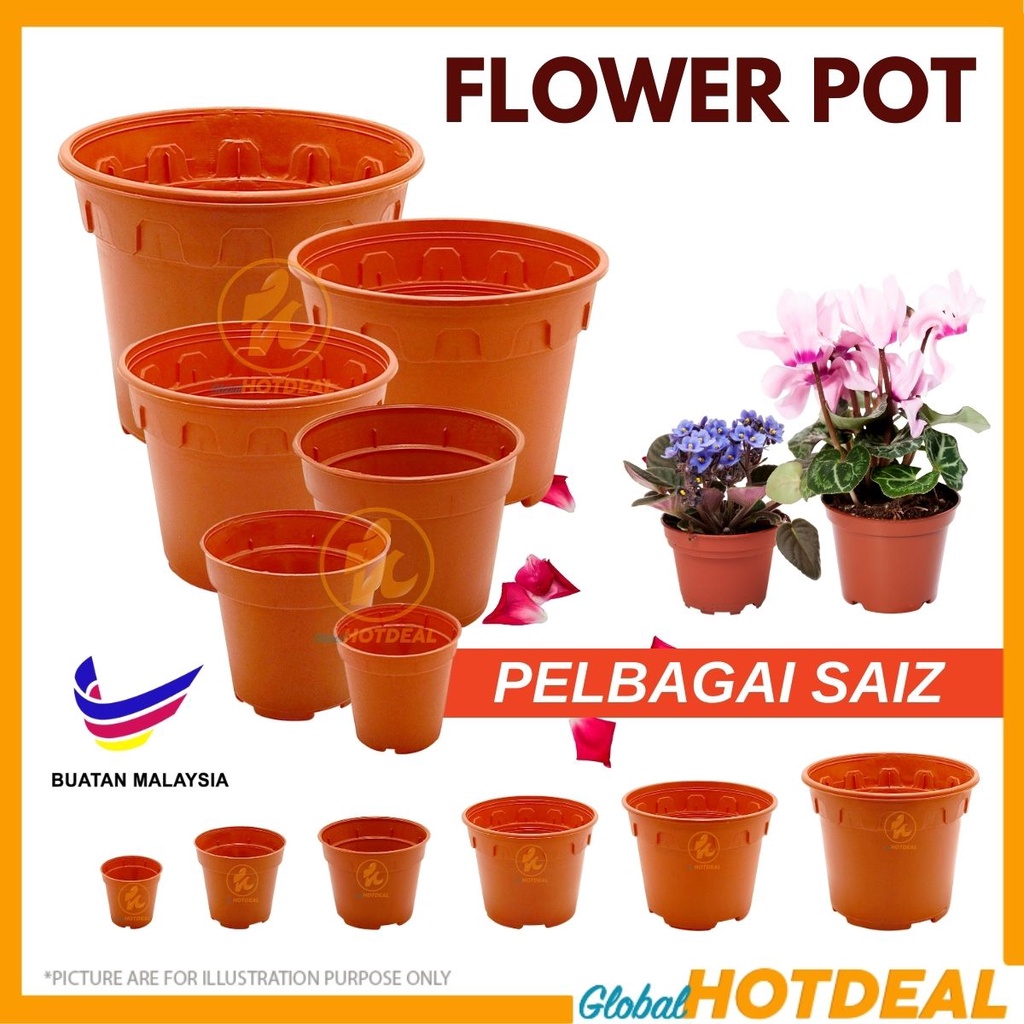 Plastic Plant Nursery Seed Starting Pots Garden Pasu Bunga Plastik Semaian Pot Seedling Cutting Transplanting 圃塑料育苗盆