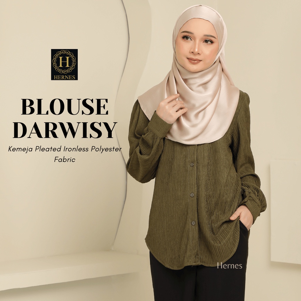(CLEARANCE) HERNES BLOUSE DARWISY KEMEJA IRONLESS BLOUSE MUSLIMAH BLOUSE KNITED TSHIRT MUSLIMAH BLOUSE PLUS SIZE