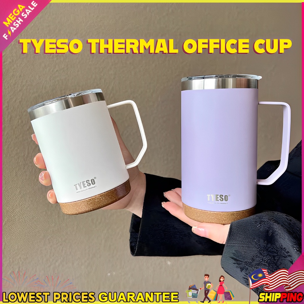 Tyeso Thermal Cup Water Cup With Handle Grip 530ml/710ml Insulated Flask Vacuum Tumbler Business Office Coffee Mug 保温杯子