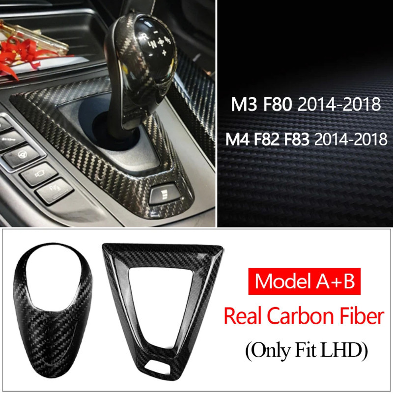 Carbon Fiber For BMW M2 F87 M3 F80 M4 F82 F83 M5 F10 X5M F85 X6M F86 Gear Shift Knob Cover Gearshift Shifter Sticker
