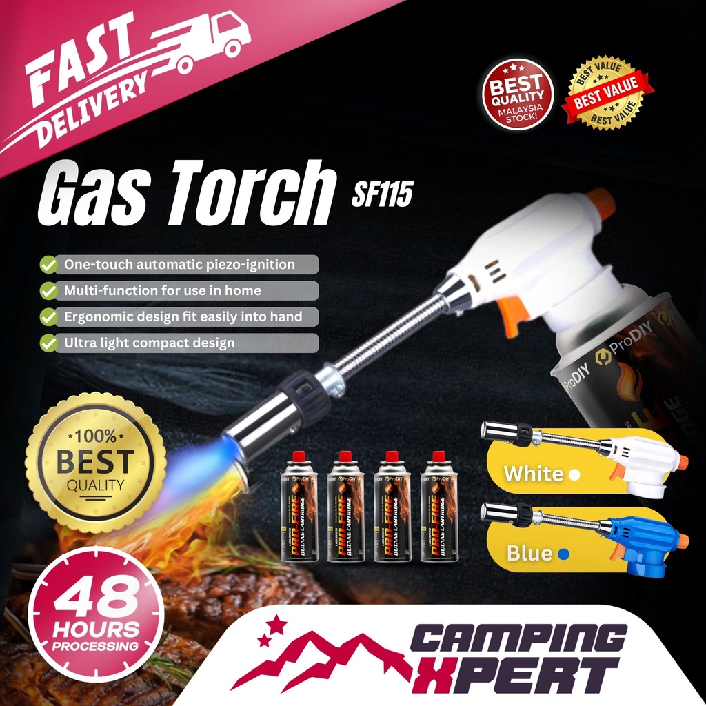 Multipurpose Torch Gun Butane Gas Camping Gas Cooking Fire Maker Flame Gun Welding Torch Pemetik Api Dapur Gas (SF115)