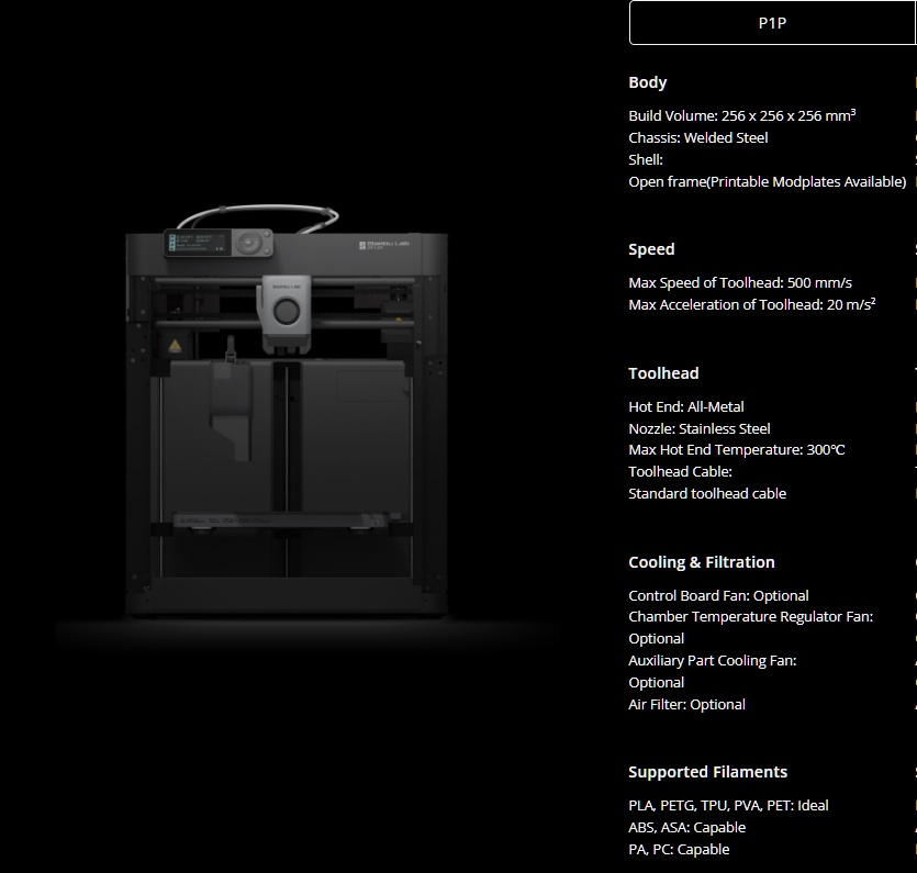 Bambu lab p1p customizable 3d printer with insane speed | similar to bambu lab x1 creality ender 5 s1 voron 2.4