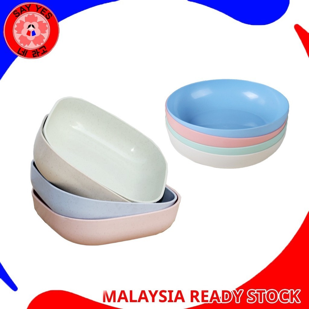 SayYes Round & Square Dishes Plates Dinner Snack Dessert Candy Storage Colorful Plastic Tableware Tray Bone Plate 네 라고