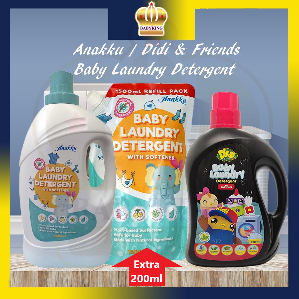 Original Anakku Didi & Friends Didi And Friends Detergent With Softener Bottle 2000ml / Refill 1500ml + 200ml (1700ml)