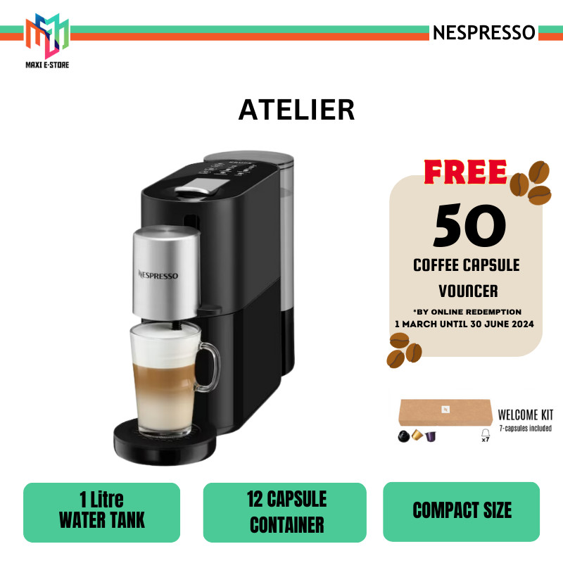 Nespresso Atelier S85-SG-BK-NE Automatic Capsule Coffee Machine S85SGBKNE