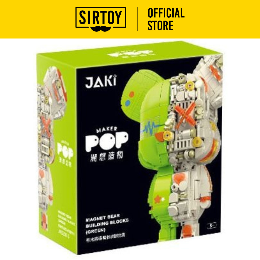 Jaki Magnet Bear Building Blocks (Green) 佳奇积木熊磁吸体(镭射绿)