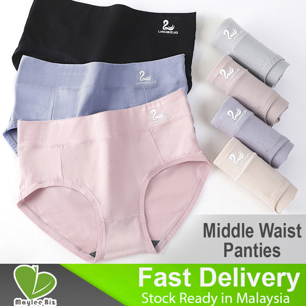 Girl Middle Waist Panties Comfort Breathable Panties Women Underwear Female Underpants Innerwear Seluar Dalam Wanita
