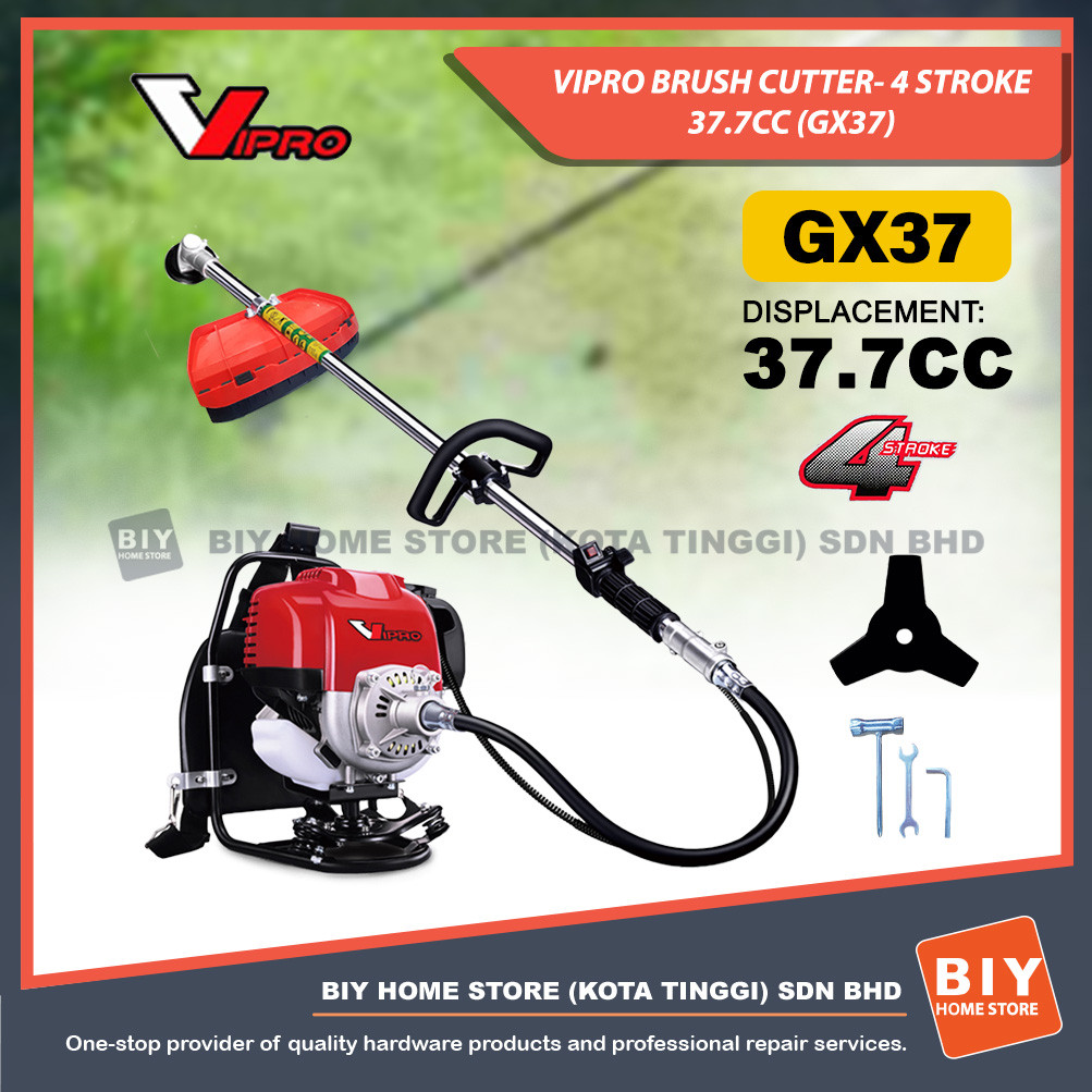 VIPRO BRUSH CUTTER-37.7CC (GX37) 4 STROKE/ HEAVY DUTY GRASS CUTTER/ MESIN RUMPUT/ POTONG RUMPUT