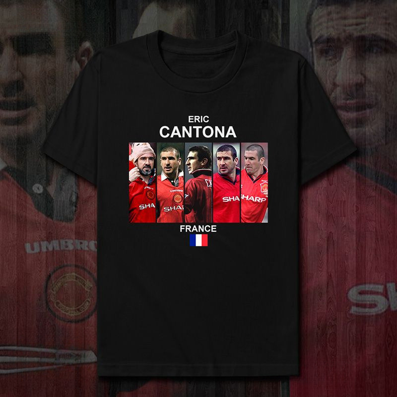 Eric Cantona French Pure Cotton Short Sleeved T-Shirt Summer Round Neck Loose Trendy 【Cc】