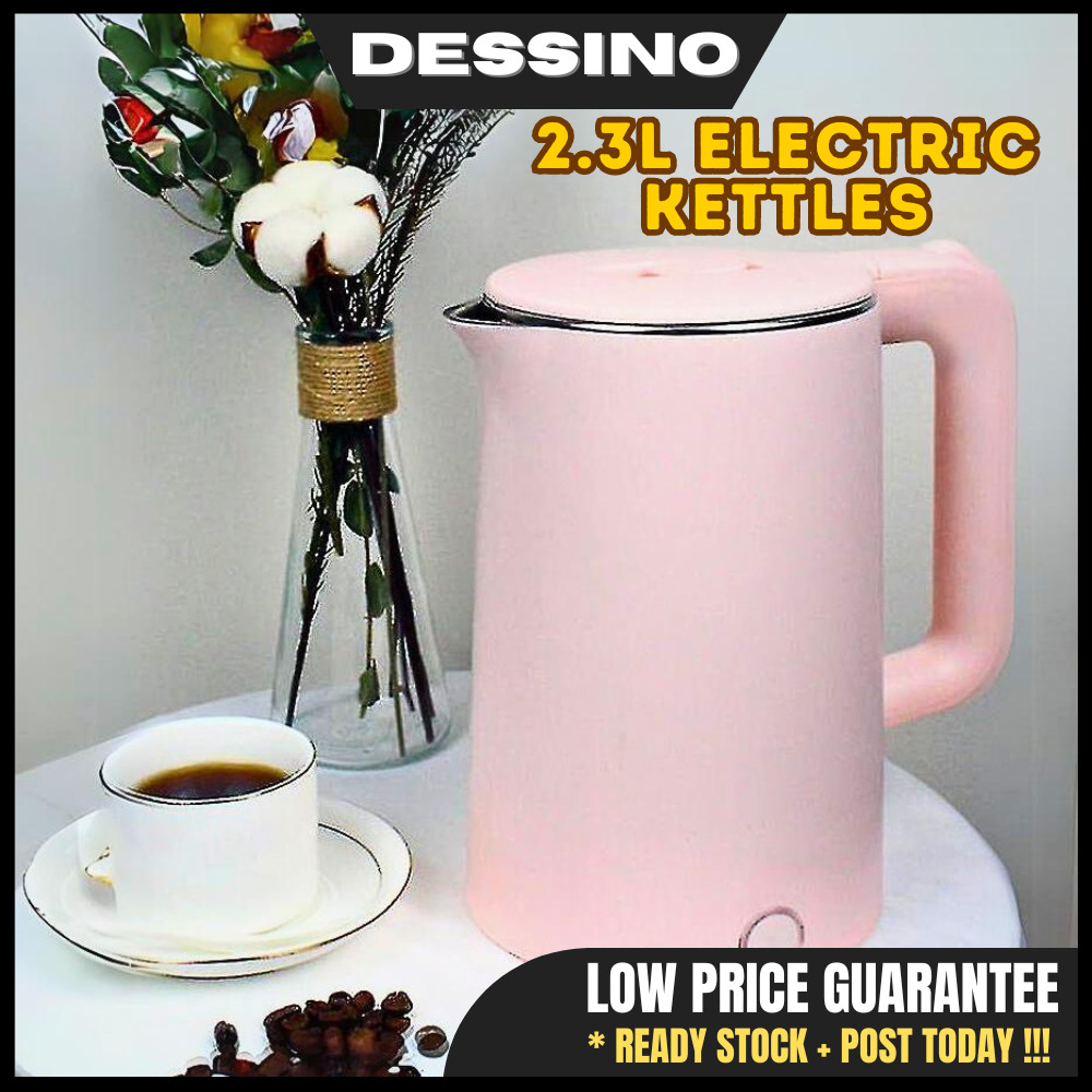 DESSINO 2.3L Electric Kettles Stainless Steel Boiler Heater,Hot Water Kettle with Auto Shut-Off and Boil Dry Protection