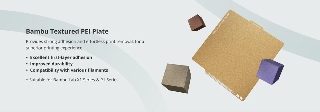 Bambu lab dual sided textured pei plates for x1 / x1c / p1 series bambulab build plate double sided pei