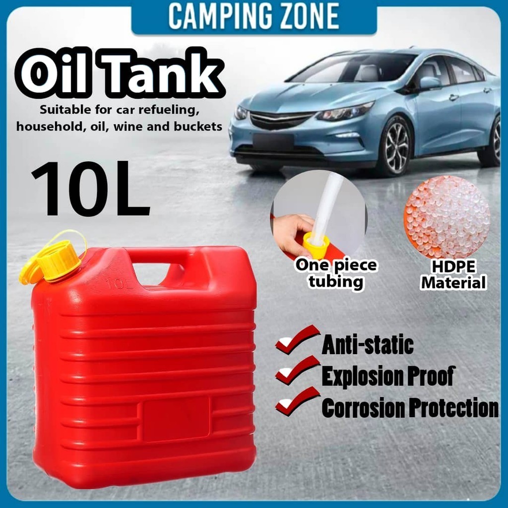 10L Oil Tank  Fuel Gasoline Tank Petrol Water Carrier With Spout Motorcycle Tong Minyak