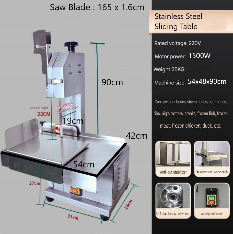 Sellerpick Electric Meat Cutter Machine J120 / J250 / JNT120 / JNT-F280 Stainless Steel Bone Saw Mesin Potong Daging