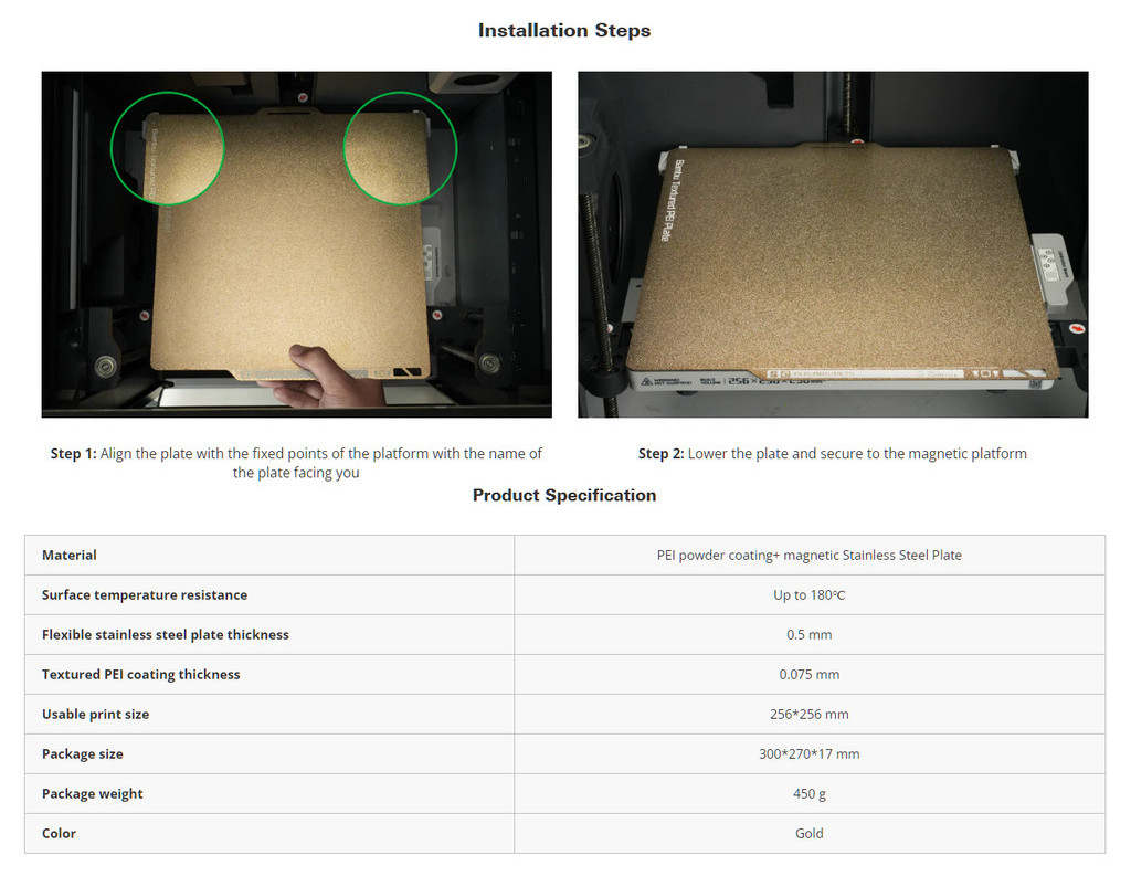Bambu lab dual sided textured pei plates for x1 / x1c / p1 series bambulab build plate double sided pei