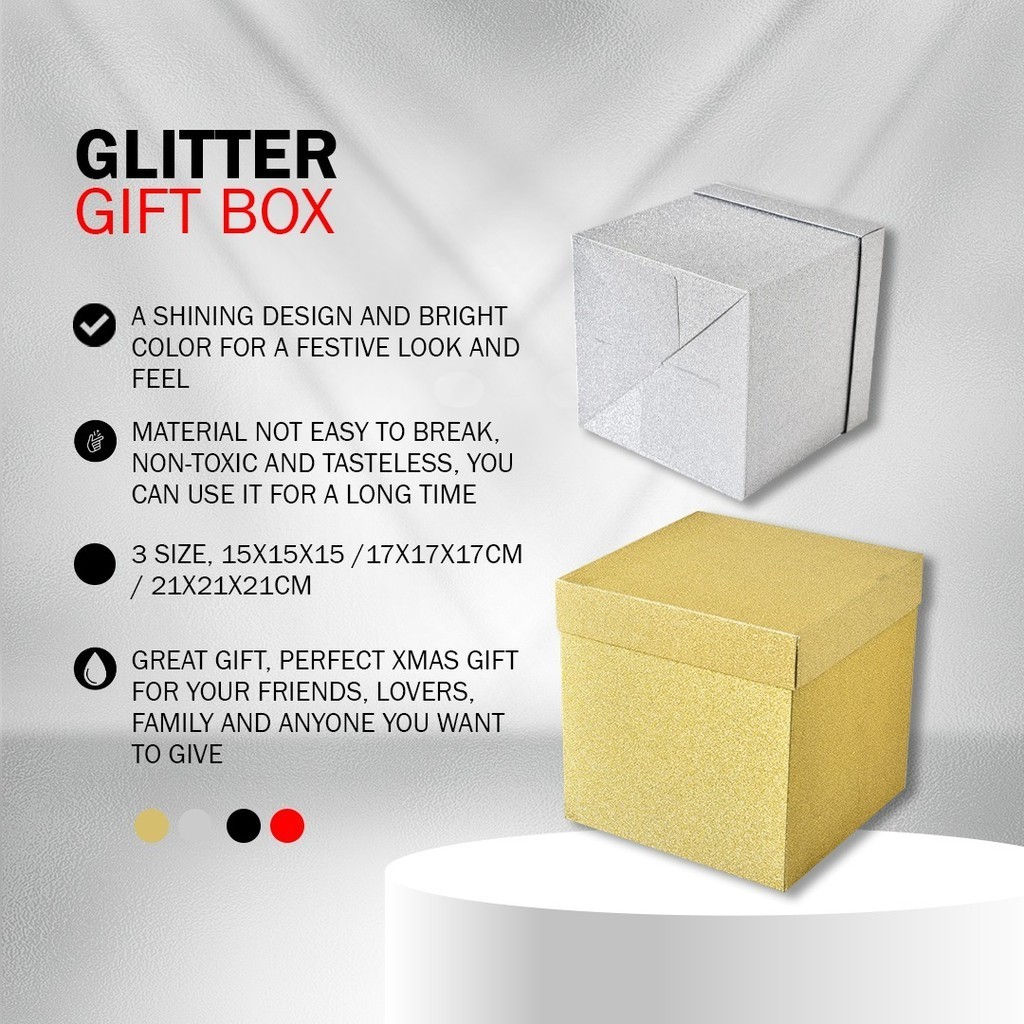 Square Gift Box DIY Foldable Gift Box Bouquet Box Flower Box Shining Cardboard Foldable Square Shining Flower Box