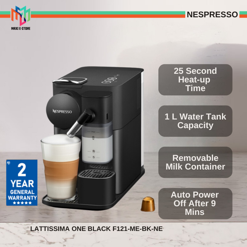 Nespresso F121-ME-WH-NE/F121-ME-BK-NE Lattissima One Coffee Machine Fully Automatic Capsule White/Black Mesin Kopi