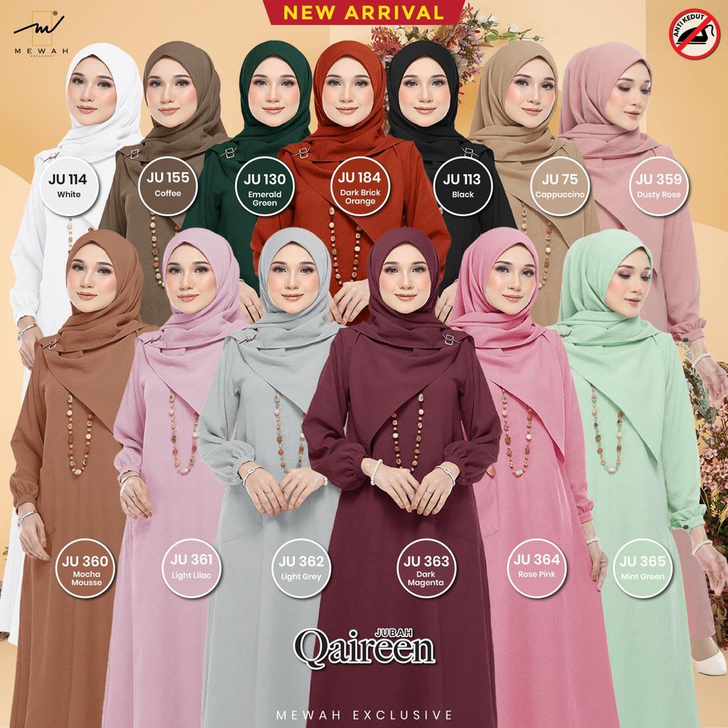 Mewah Exclusive Jubah Qaireen Baju Umrah Muslimah Ironless jubah Qaira