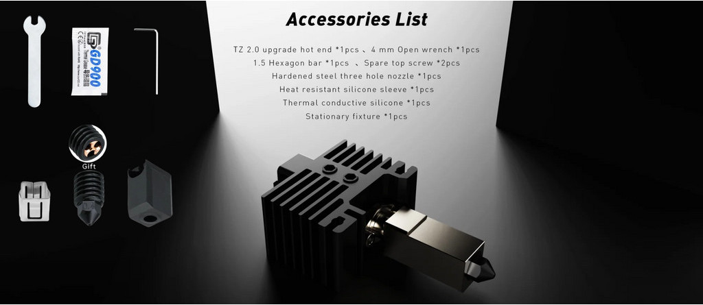 Tz 2.0 hotend replacement for bambu lab x1 series p1 series, bambu lab oem hotend, hotend upgrade bambu lab x1 p1 series