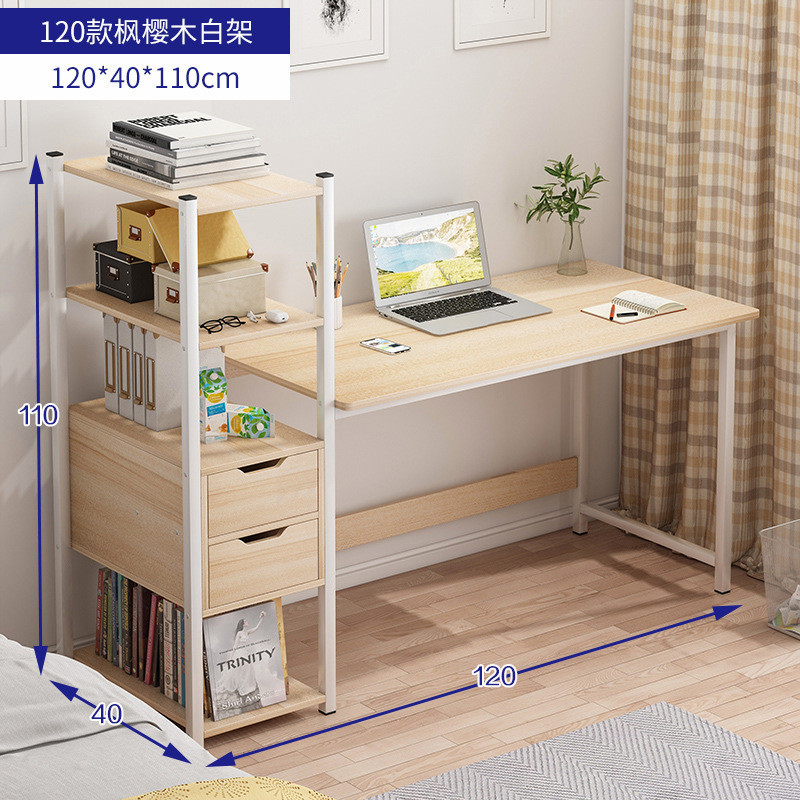 Comes Meja Tulis Computer Table With 4 Tier 3 Tier Book Shelf Desk Writing Desktop Study Laptop Home