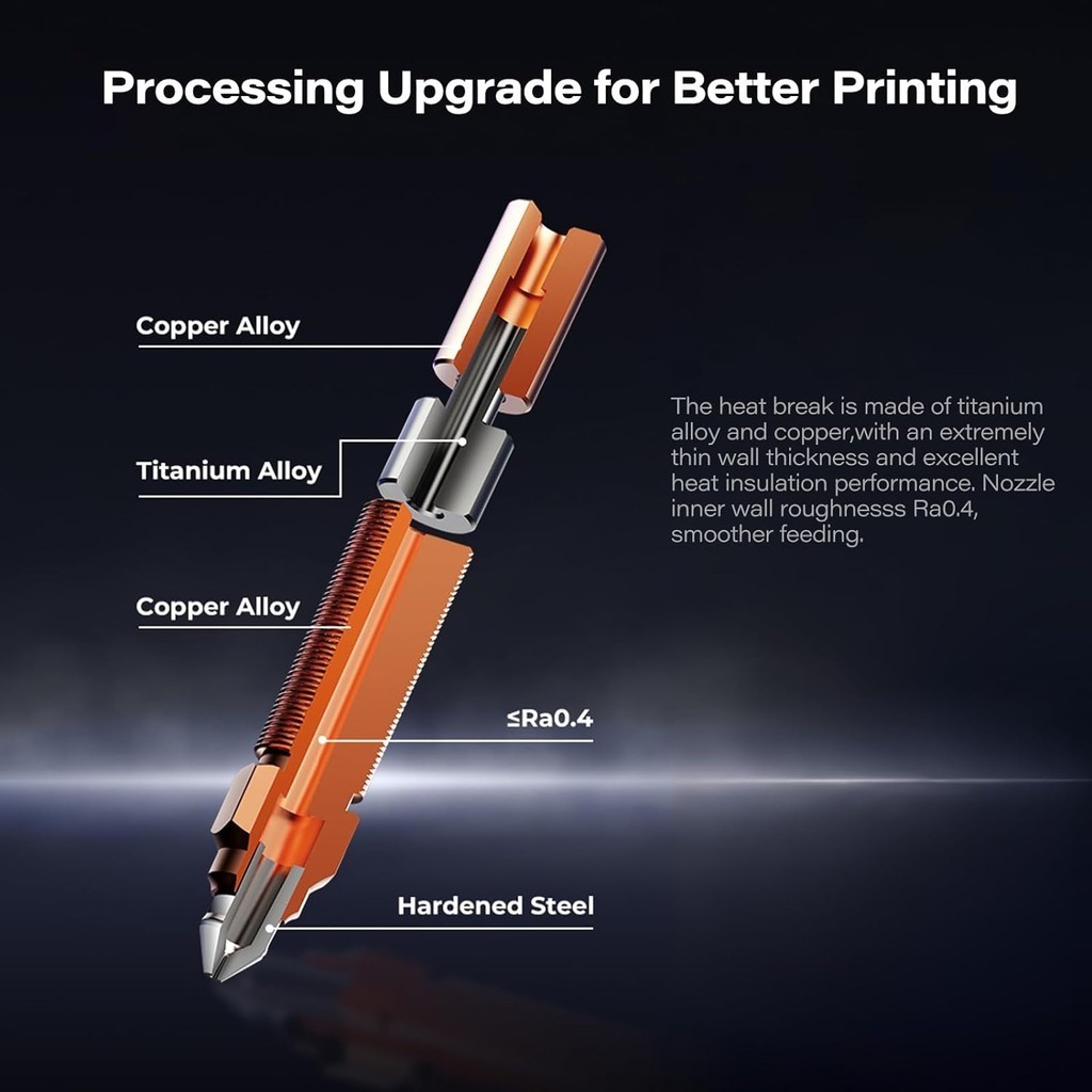Creality hotend for k1 / k1 max, k1 series all metal hotend v1 bi metal hotend v2, 3d printer hotend replacement k1 hotend