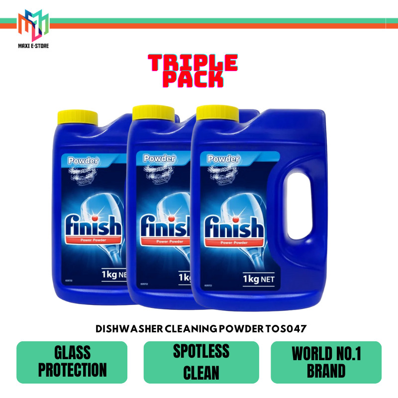 Finish Dishwasher Cleaning Powder Anti Bacterial Dual Layer Tablet Serbuk Pencuci