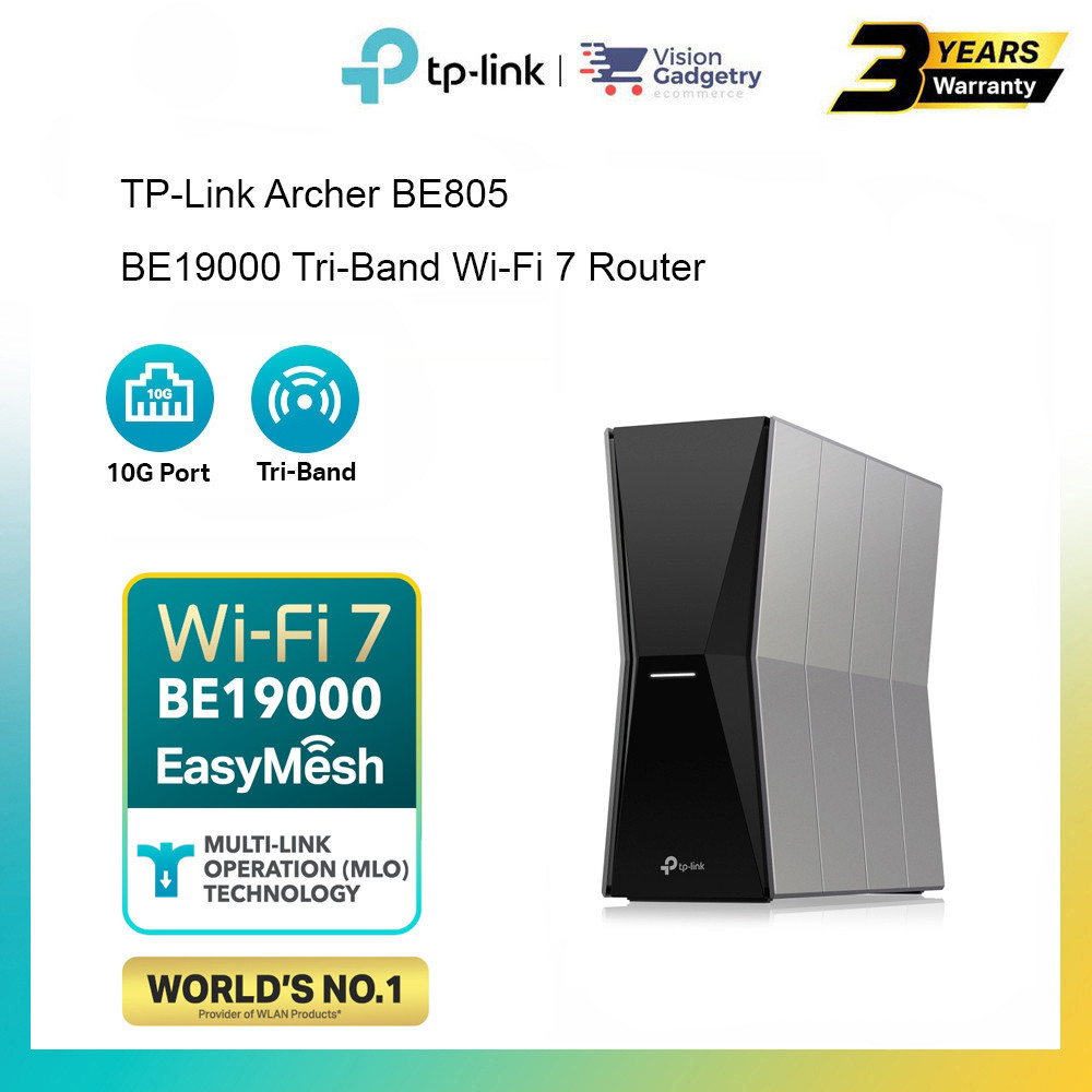 TP-Link Archer BE805 BE19000 Tri-Band Wi-Fi 7 Router