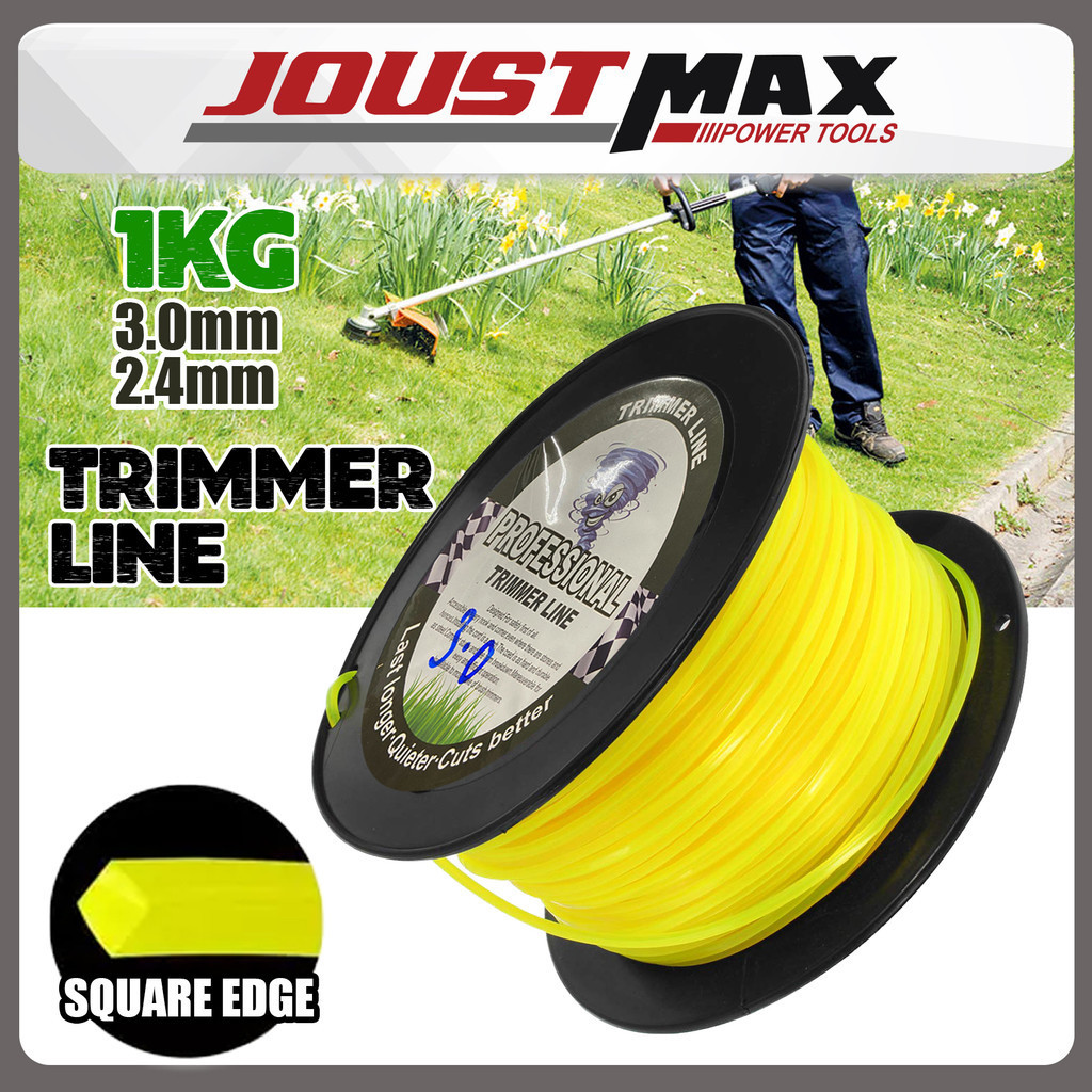 2.4 / 3.0MM 1Kg Grass Trimmer Line Grass Cutter String Grass Trimmer Blade Tali Mesin Rumput Potong Rumput Trimmer Head