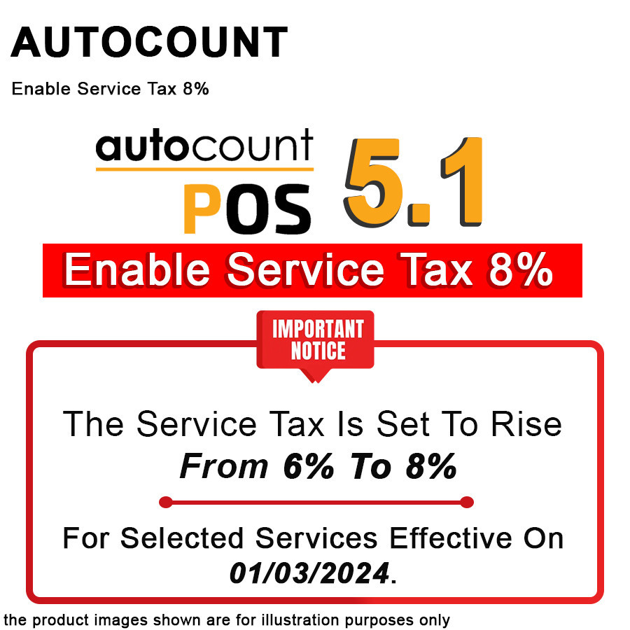 AutoCount Pos 5.1 Enable Service Tax 8% Installation Pendrive