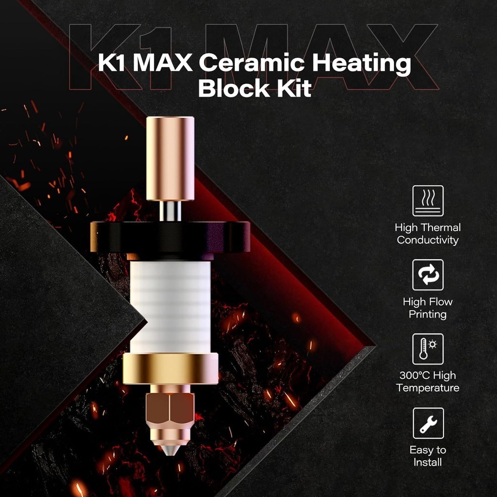 Creality hotend for k1 / k1 max, k1 series all metal hotend v1 bi metal hotend v2, 3d printer hotend replacement k1