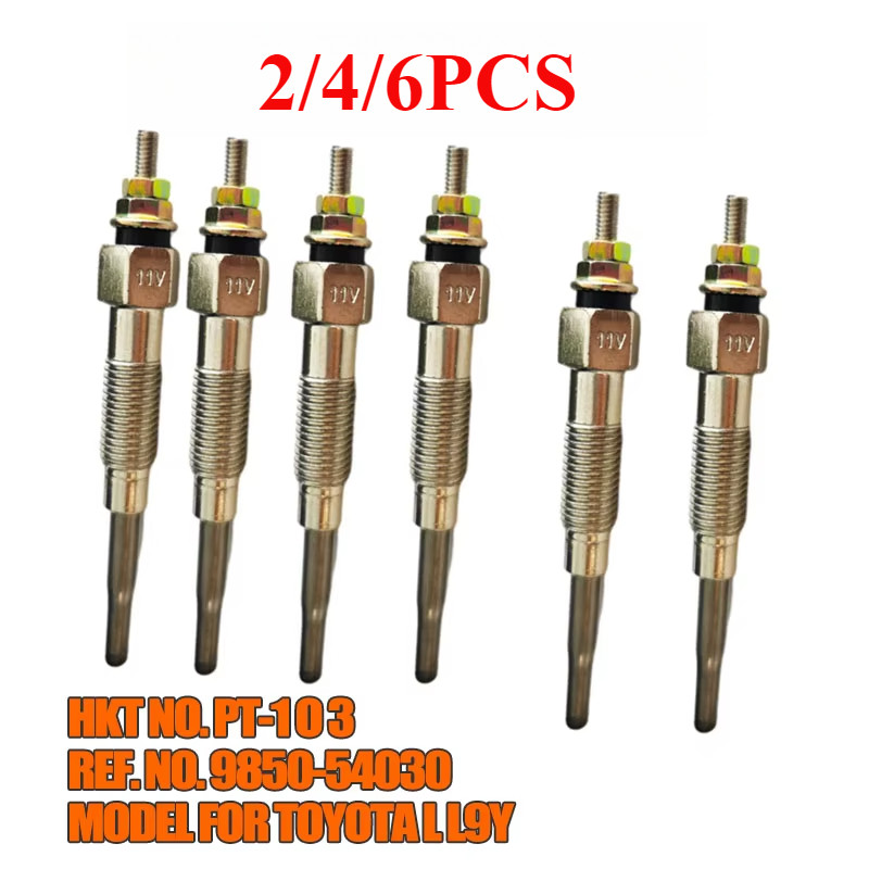 2/4/6PCS PT103 Turbo Diesel Heater Glow Plug 19850-54030 19850-78200-71 For Toyota Hilux Hiace Land Cruiser -3Z 15Z Engin 5-7FD