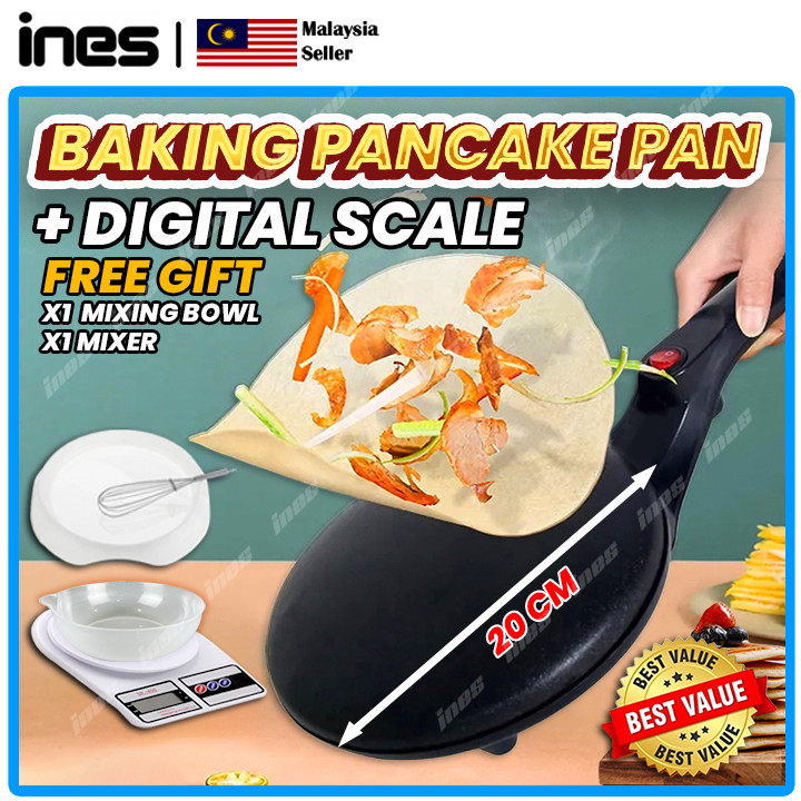 Electric Pancake Pan Non-stick Pancake Crepe Maker Pizza Popiah Baking Pan Frying Griddle Machine / Pan Mesin / 薄饼机