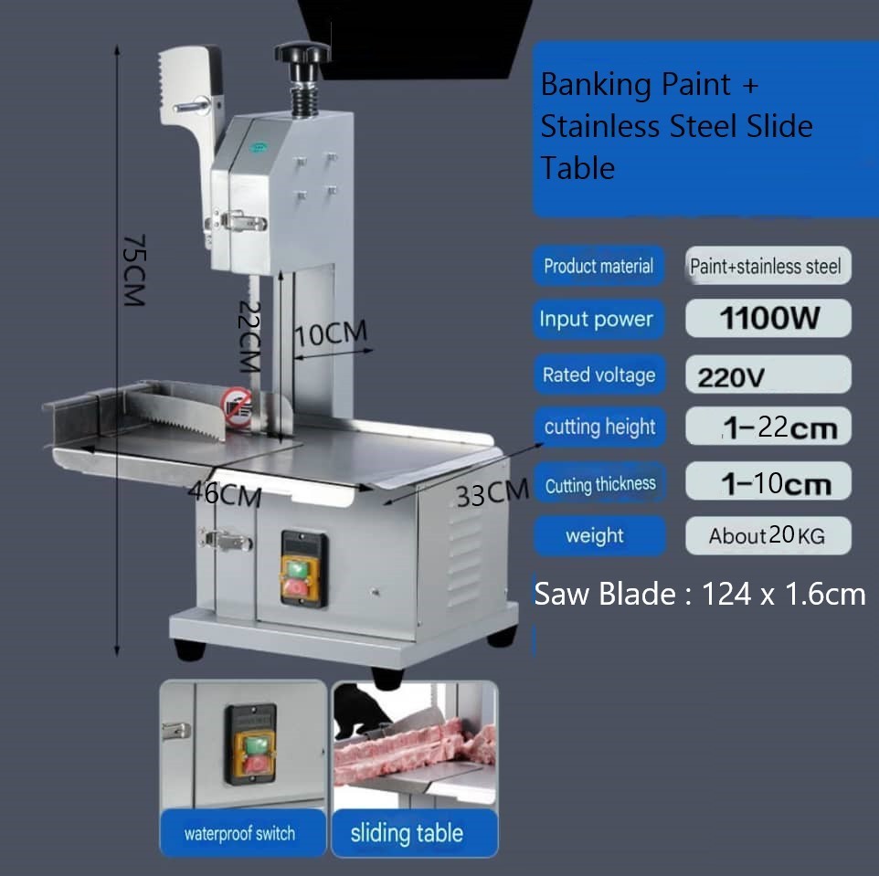 Public Electric Meat Cutter Machine J120 / J250 / JNT120 / JNT-F280 Stainless Steel Bone Saw Mesin Potong Daging
