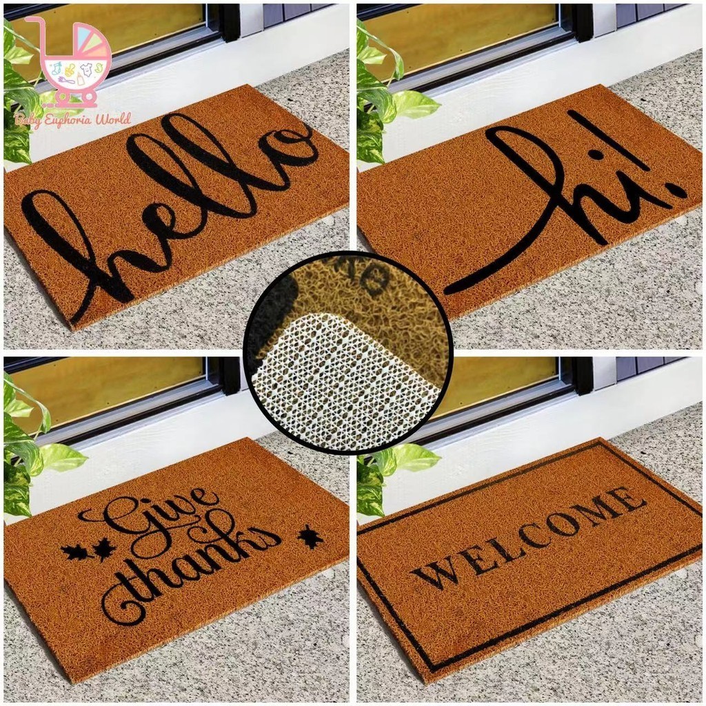 Imitation Coconut Fiber PVC Coil Door Mat PVC Silk Loop Scrape Door Mats Hallway Entrance Rug Karpet Alas Kaki Cushmat
