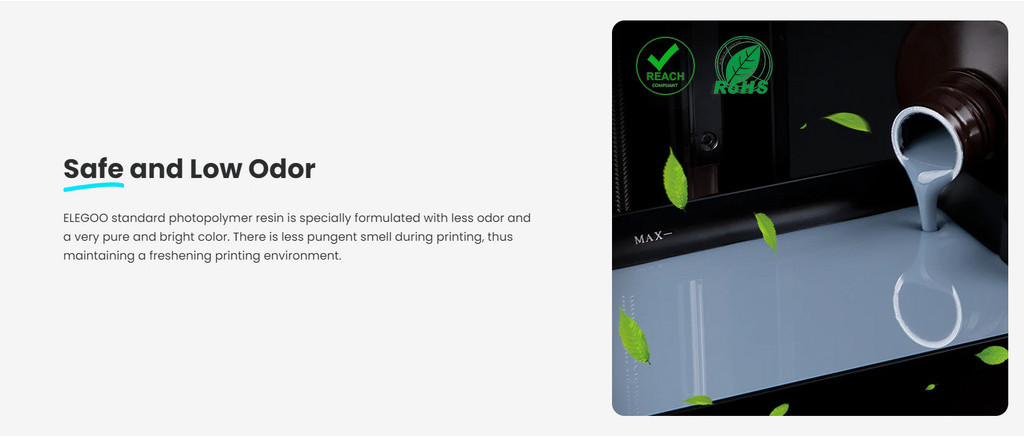 Elegoo standard resin 2.0 8k resolution resin uv curing resin 84d hardness resin low shrinkage high precision light odor