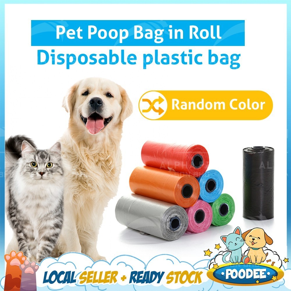 POODEE Pets Baby Diapers Poop Disposable Plastic Dispenser Plastic Bag Bayi Kucing Berak Single Roll