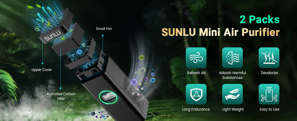 Sunlu mini air purifier for 3d resin printers, accessory for resin printer, easy to use remove resin scent air purifier