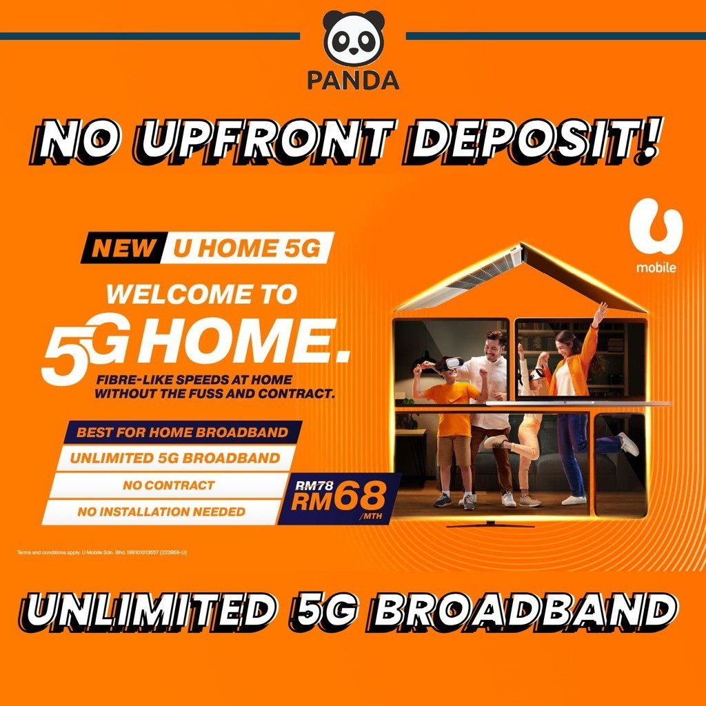 U HOME 5G RM68 POSTPAID U MOBILE Unlimited Data Hotspot FREE REGISTRATION NO NEED UPFRONT PAYMENT UMOBILE POSTPAID