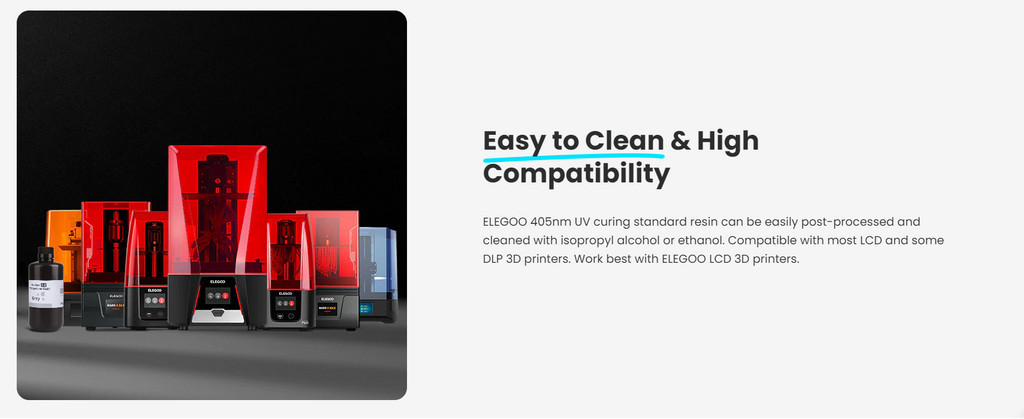 Elegoo standard resin 2.0 8k resolution resin uv curing resin 84d hardness resin low shrinkage high precision light odor