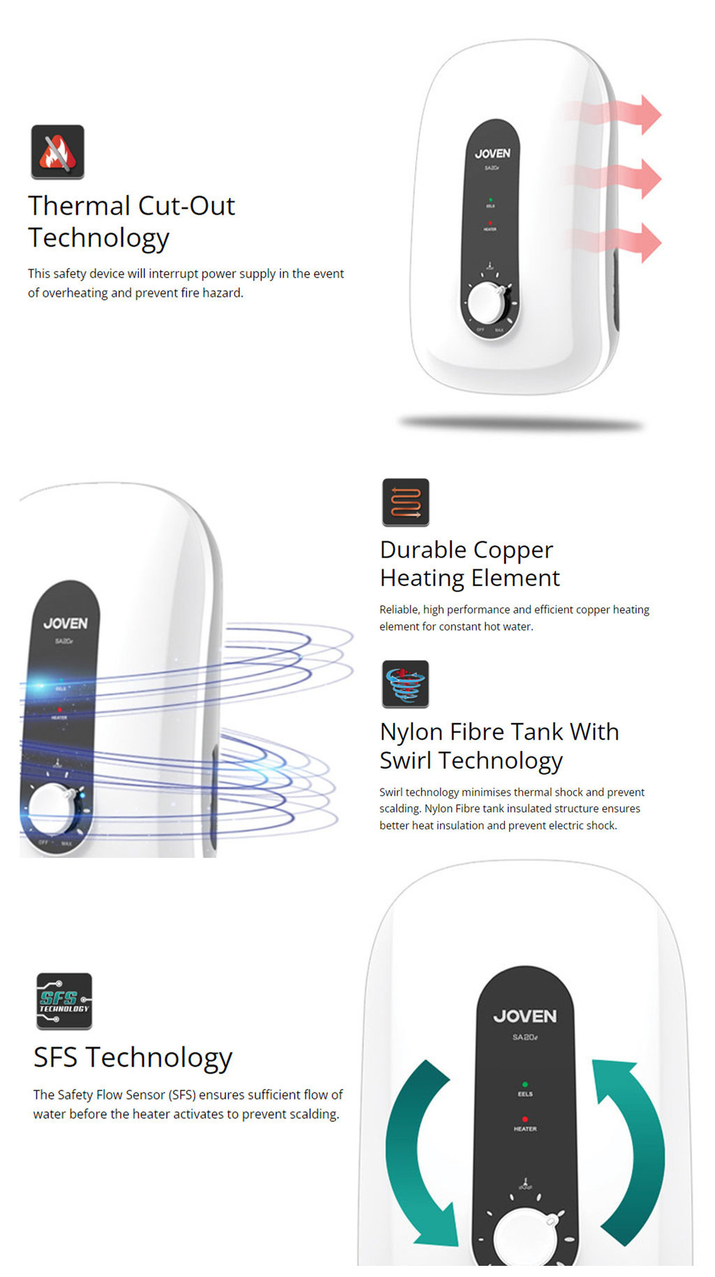 Joven Instant Water Heater SA8e SA10e SA20e SA8e | PGMall