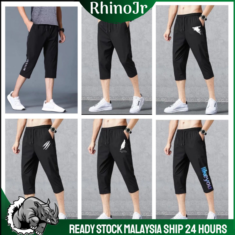 PNT12 Rhinojr Ready Stock Casual Sport Running Pants Short Pants Fitness Breathable Plus Size Men