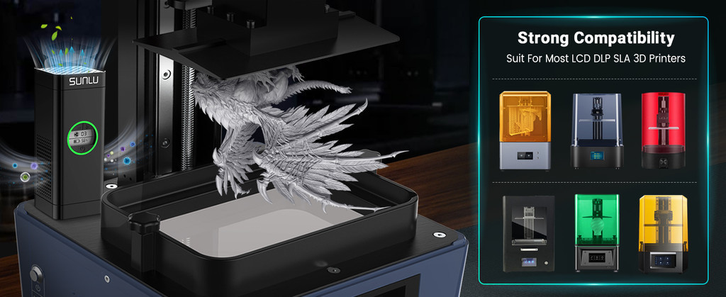 Sunlu mini air purifier for 3d resin printers, accessory for resin printer, easy to use remove resin scent air purifier