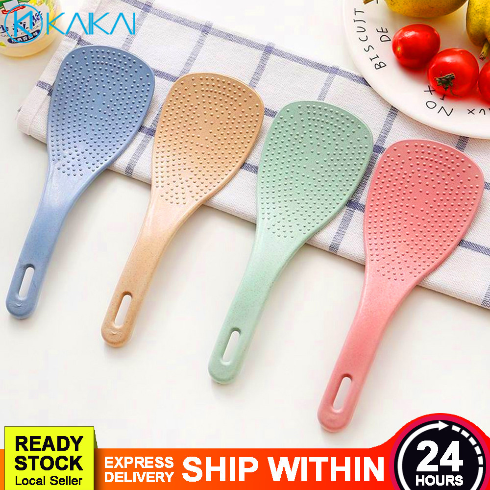 EASY CLEANING Non Stick Rice Spoon Heat Resistant Rice Scoop Eco Friendly Wheat Straw Rice Paddle Kitchenware