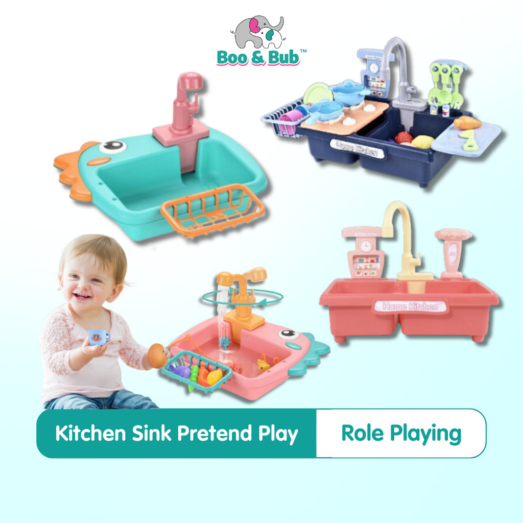 Kitchen Sink Pretend play toy | Wash up Dishwasher toy with running water kid children Kitchen basin | Mainan Dapur