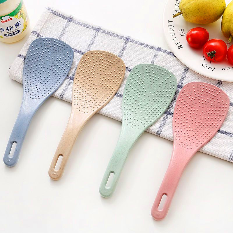 Hangable Non Stick Rice Spoon Heat Resistant Handle Rice Scoop Eco Friendly Wheat Straw Rice Paddle Kitchenware Doorgift